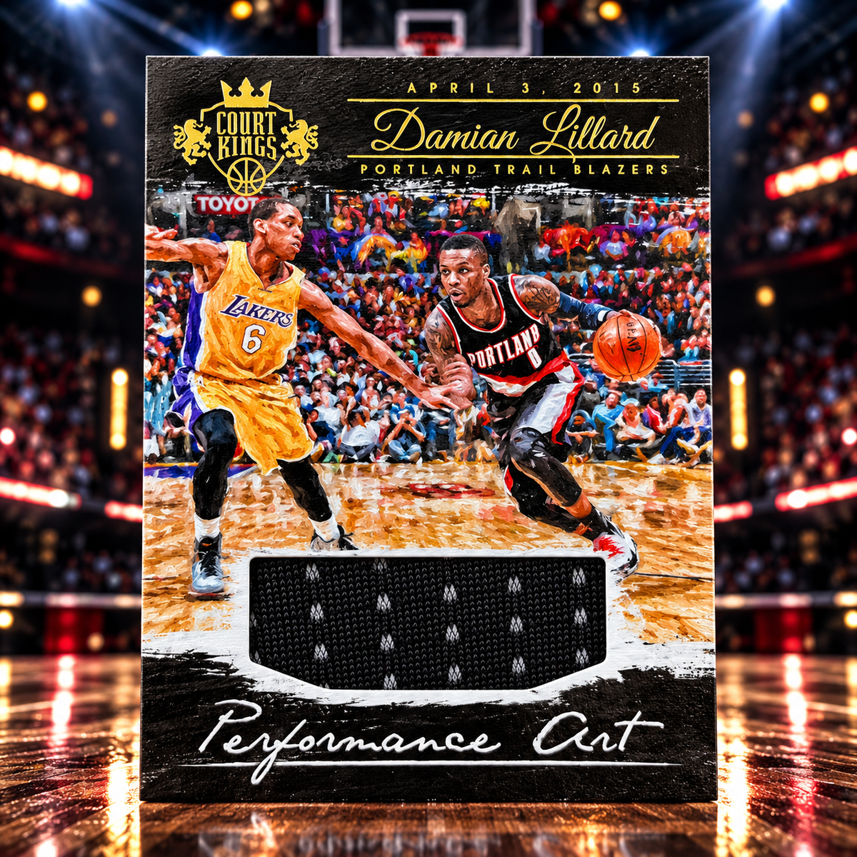 2015 Court Kings DAMIAN LILLARD Performance Cut Game Used Patch /299 Blazers