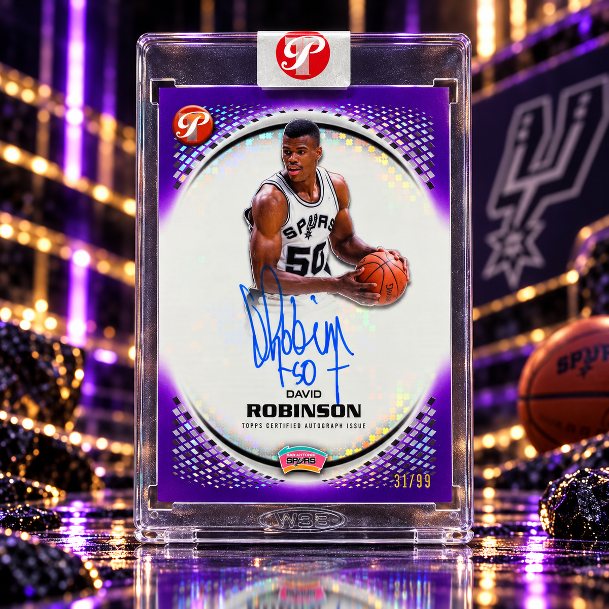 2025 Topps Pristine DAVID ROBINSON Auto Purple 31/99 On Card Auto Spurs