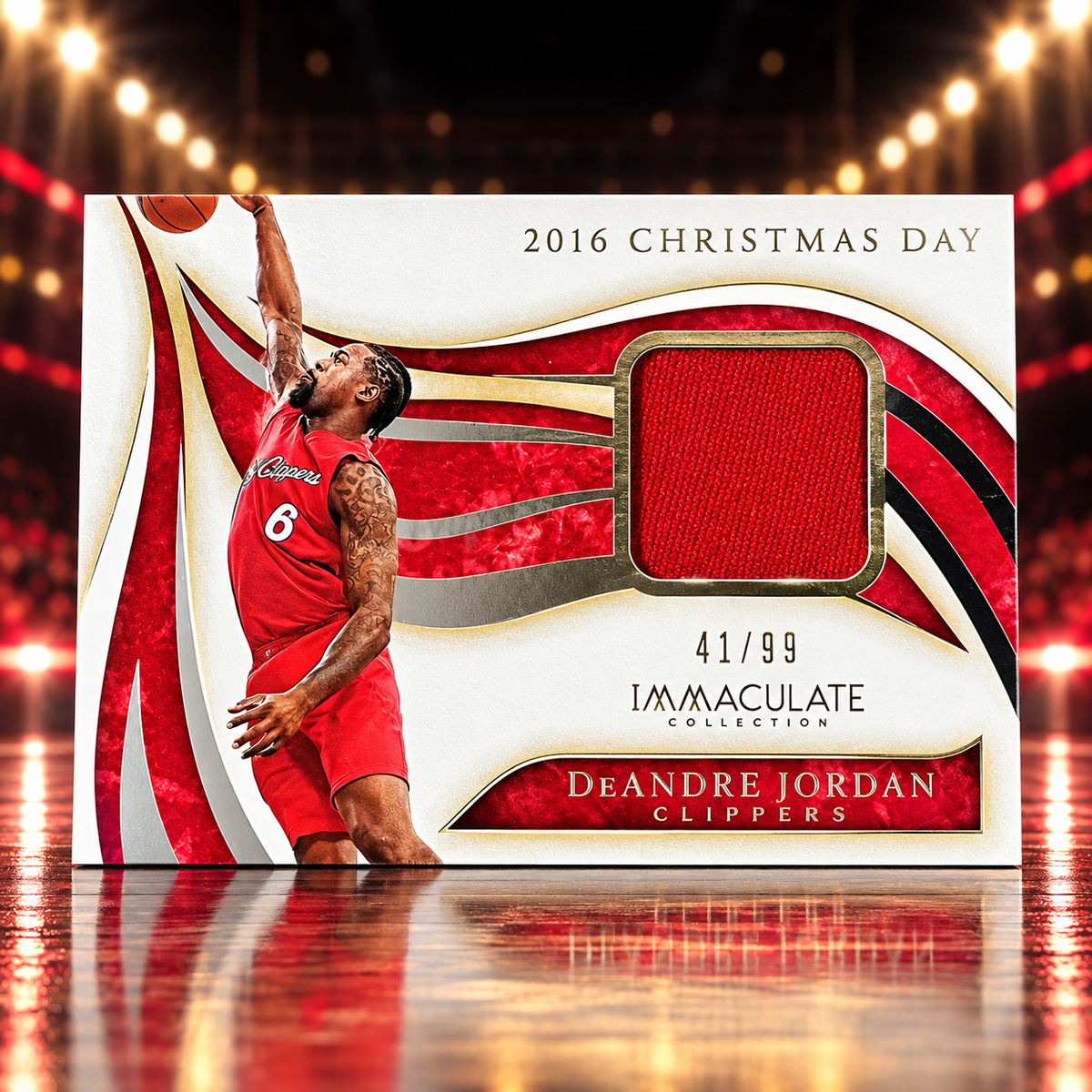 2019 Immaculate DeANDRE JORDAN 2016 Christmas Day Game Used Patch /99 Clippers