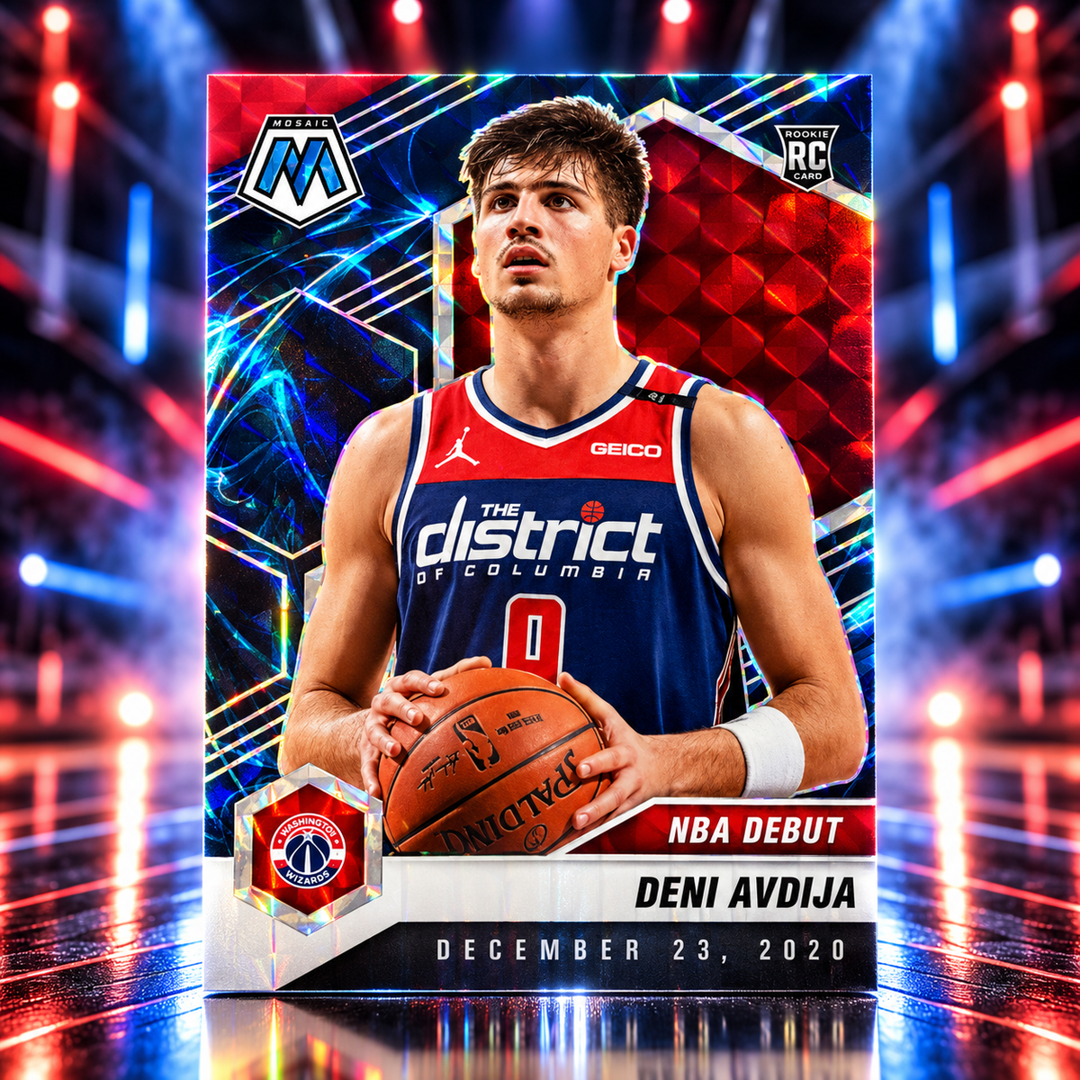 2020 Mosaic DENI AVDIJA Rookie Genesis Case Hit Wizards