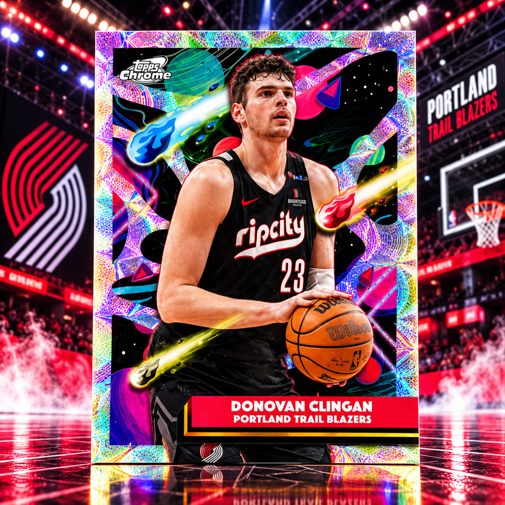 2025 Topps Cosmic DONOVAN CLINGAN Nucleus Refractor SSP Blazers