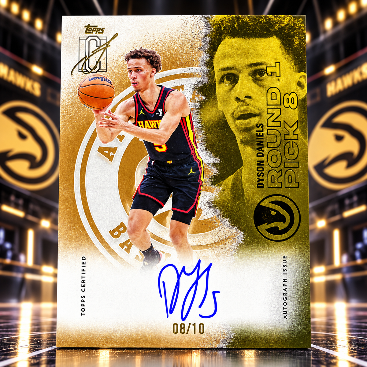 2025 Topps Signature Class DYSON DANIELS On Card Auto /10 Hawks