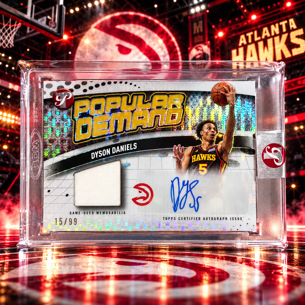 2025 Topps Pristine DYSON DANIELS Popular Demand Patch Auto /99 Hawks