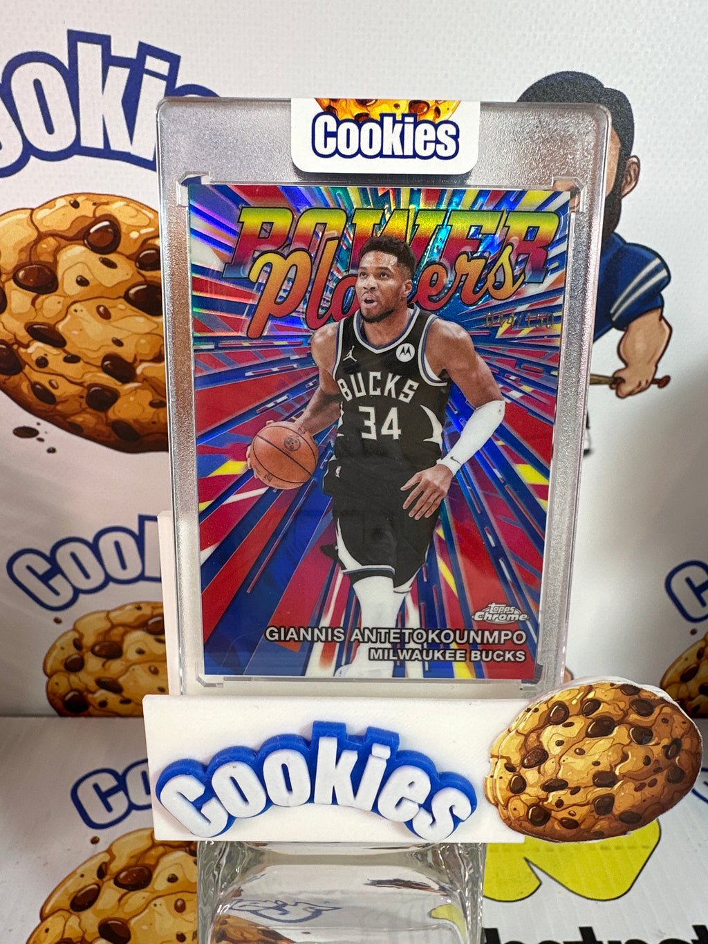 2025 Topps Chrome Update GIANNIS ANTETOKOUNMPO Power Players Blue /150 Bucks