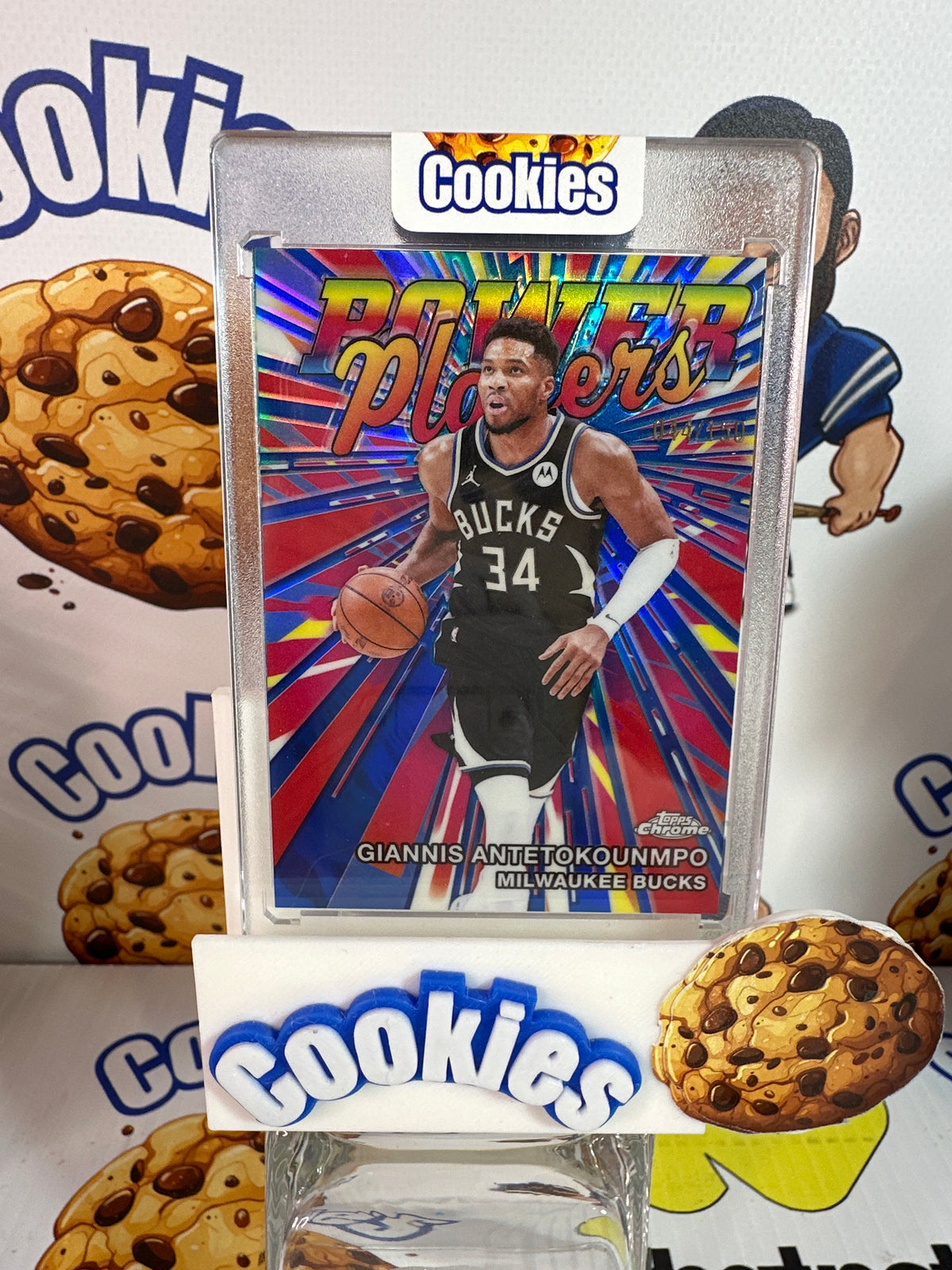2025 Topps Chrome Update GIANNIS ANTETOKOUNMPO Power Players Blue /150 Bucks