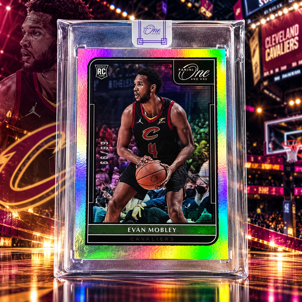 2021 One and One EVAN MOBLEY True Rookie Silver 66/99 Cavaliers ©
