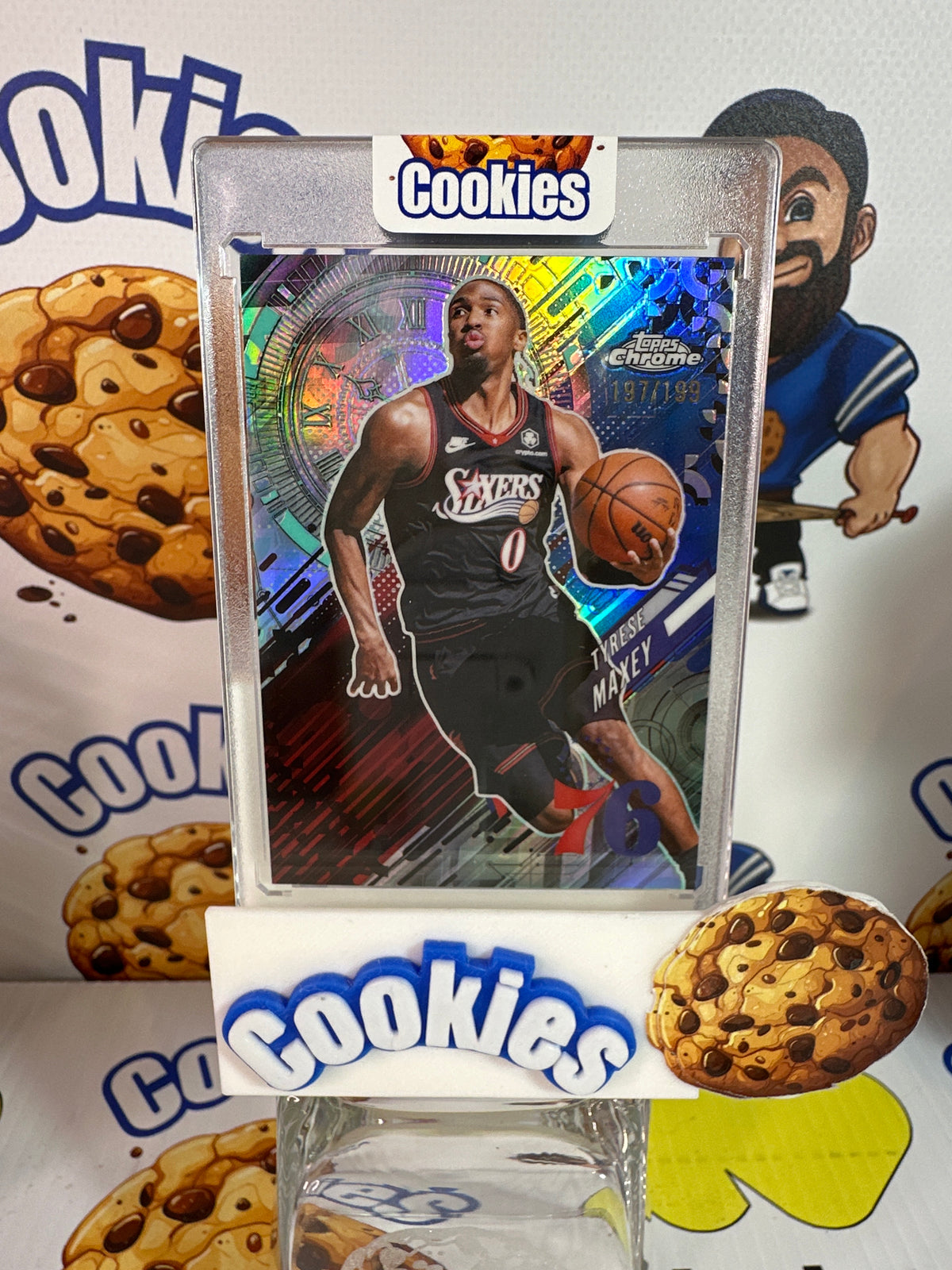 2025 Topps Chrome Update TYRESE MAXEY Go Time Aqua 197/199 Sixers