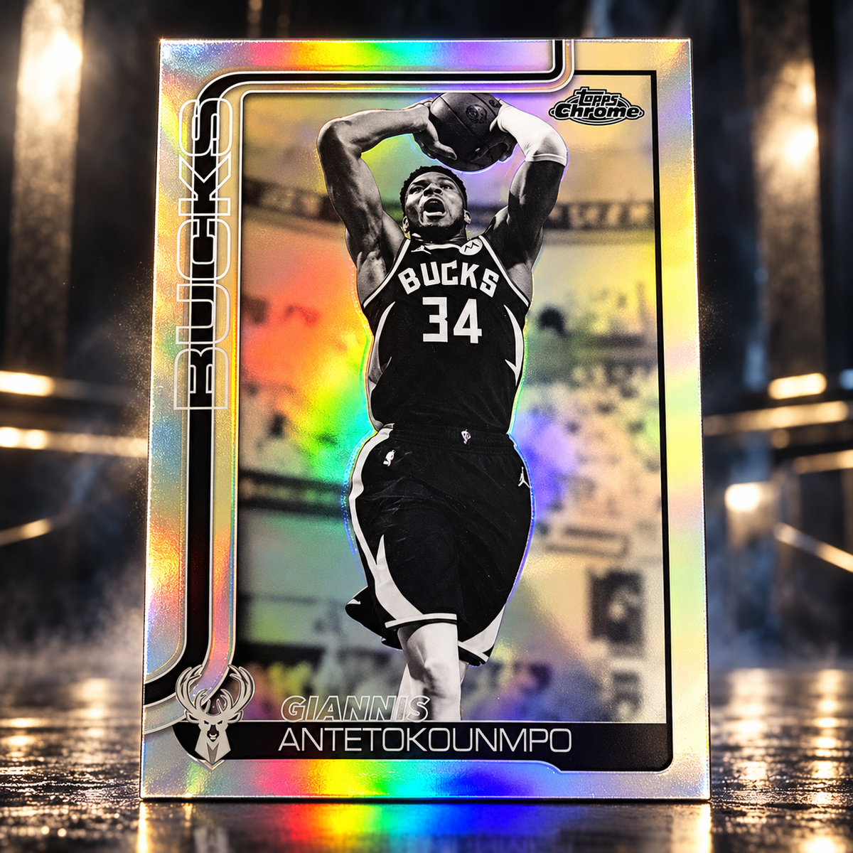 2026 Topps Chrome Update GIANNIS ANTETOKOUNMPO Negative Refractor Short Print Bucks