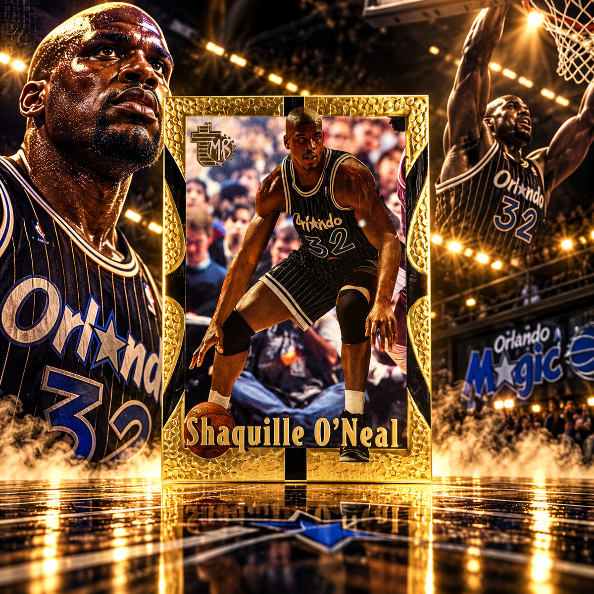 1995 Topps SHAQUILLE O'NEAL Golden Idols Embossed Magic