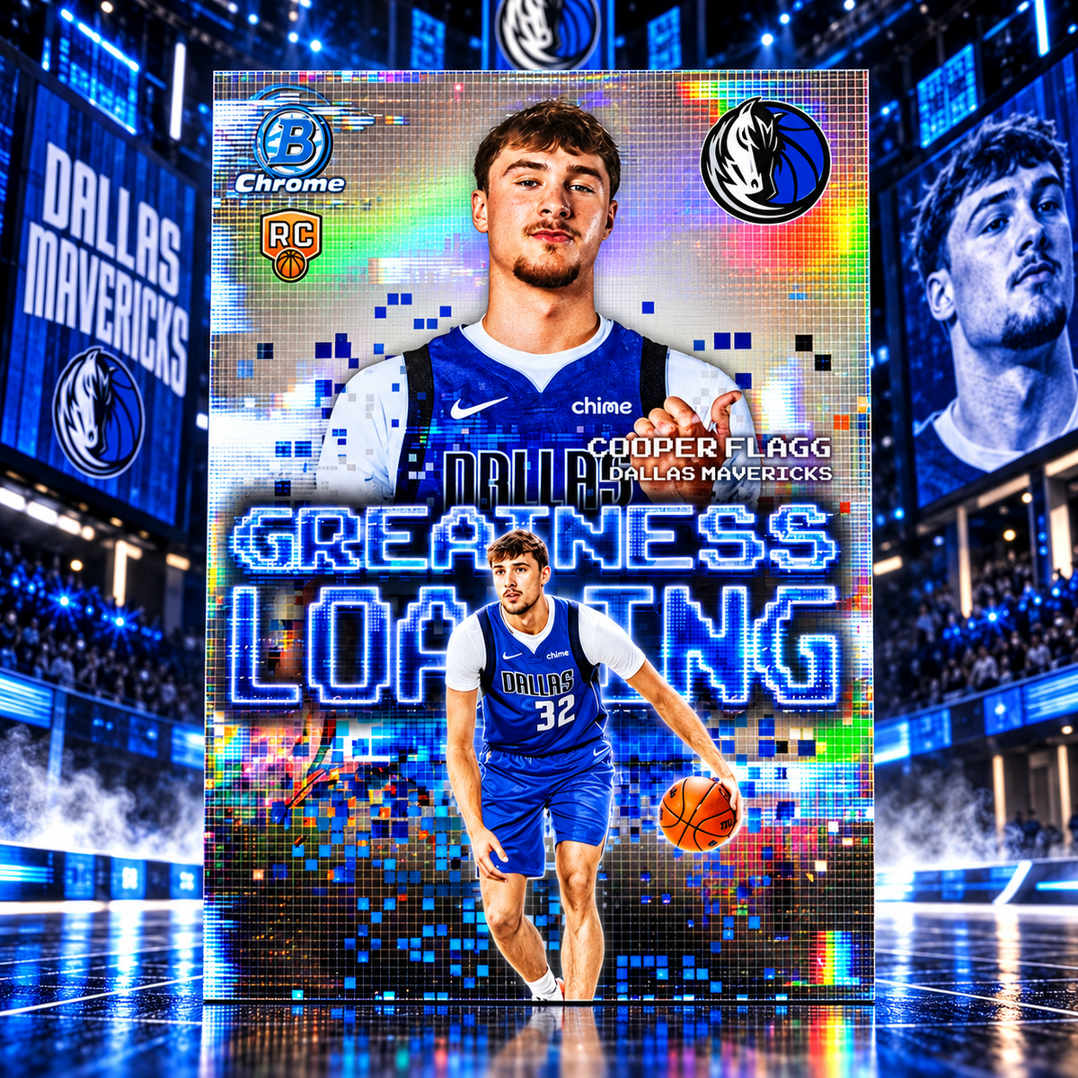 2025 Bowman Chrome COOPER FLAGG Greatness Loading Rookie Refractor Mavericks
