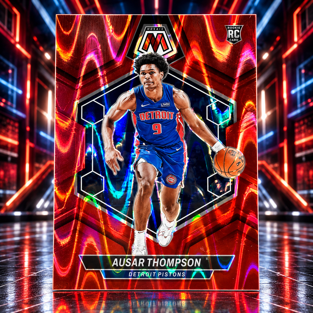 2023 Mosaic AUSAR THOMPSON Rookie Red Tectonic /299 Pistons