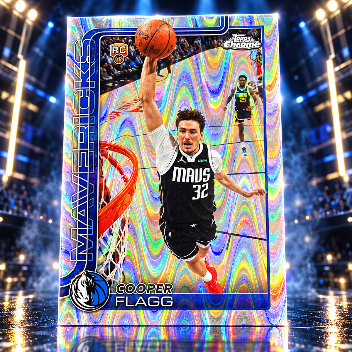 2025 Topps Chrome Update COOPER FLAGG Ray Wave Refractor Mavericks