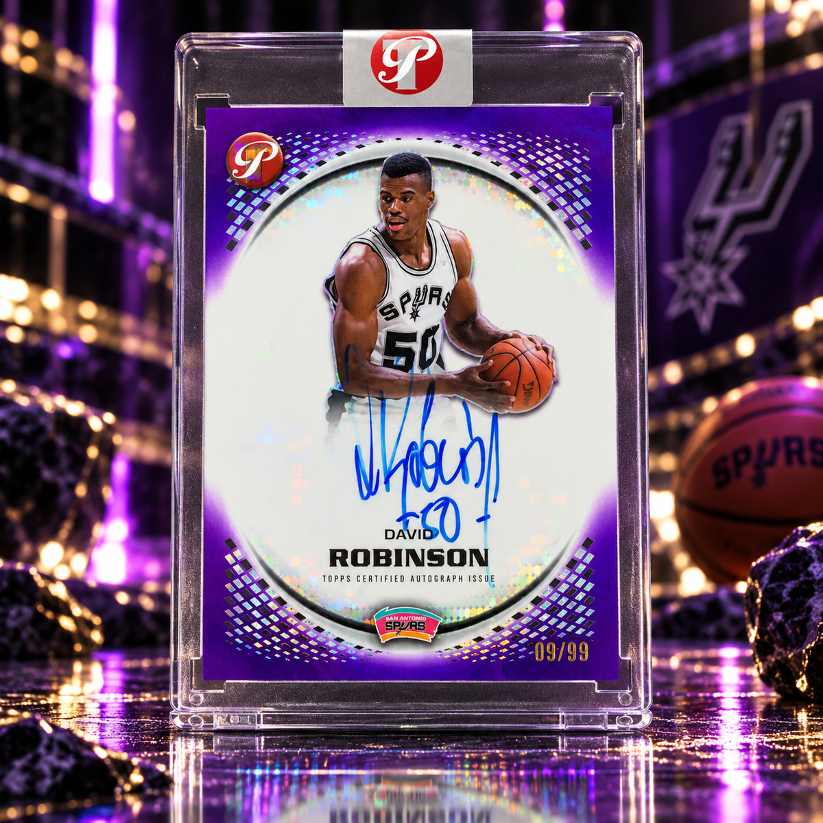 2025 Topps Pristine DAVID ROBINSON Auto Purple 09/99 On Card Auto Spurs