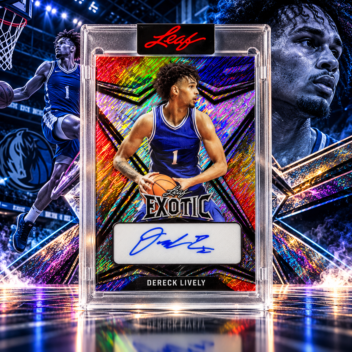 2022 Leaf DERECK LIVELY Exotic Rookie Auto Shimmer /5 Mavericks (C)