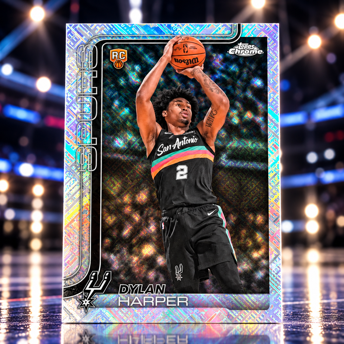 2025 Topps Chrome Update DYLAN HARPER Skylight True Rookie Short Print Spurs