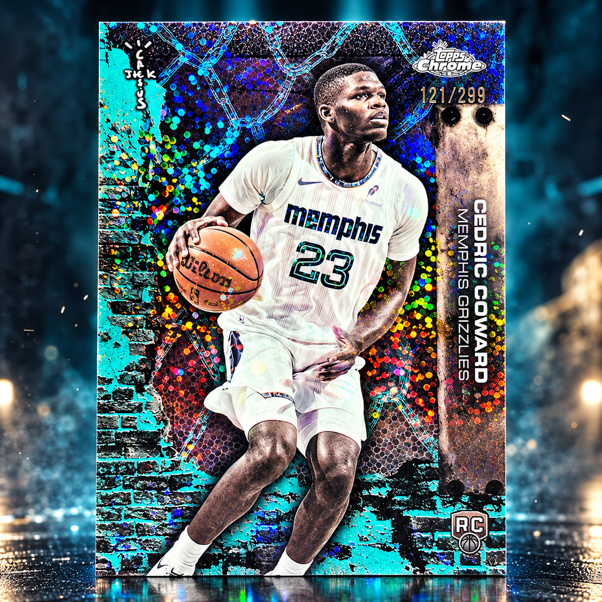 2025 Cactus Jack CEDRIC COWARD Teal Mini Diamond /299 Grizzlies