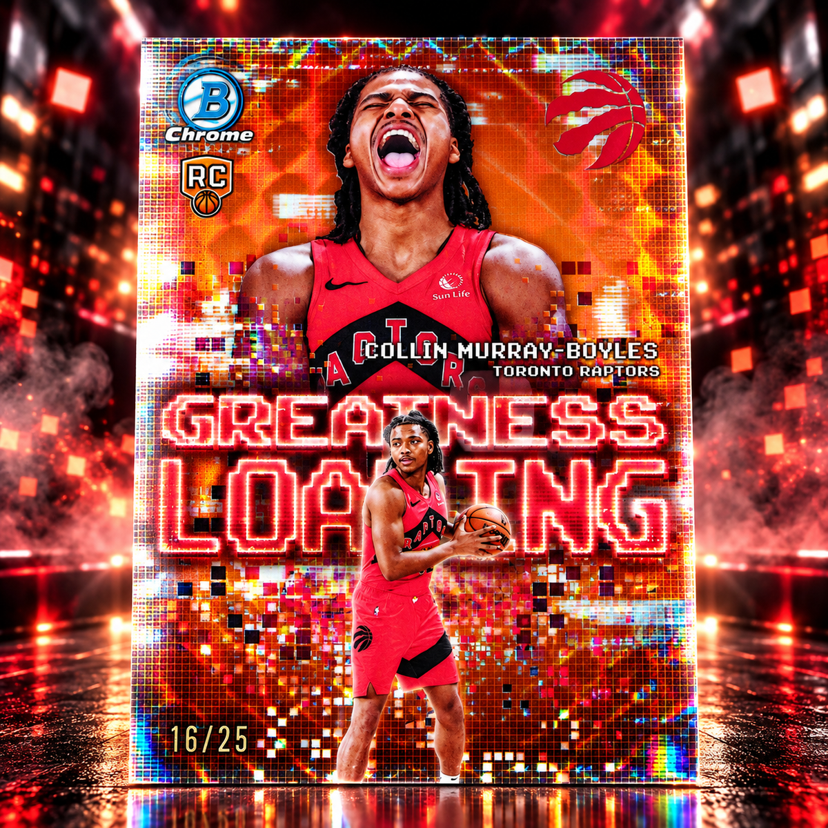 2025 Bowman Chrome COLLIN MURRAY-BOYLES Greatness Loading Rookie Orange /25 Raptors