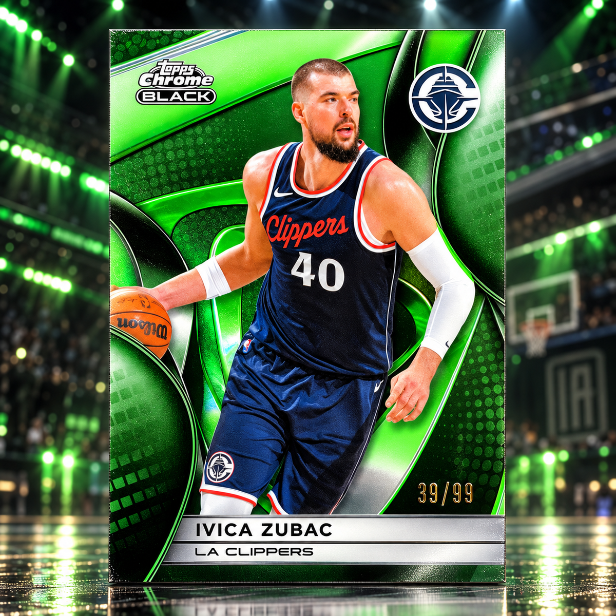 2025 Topps Chrome Black IVICA ZUBAC Green 39/99 Clippers