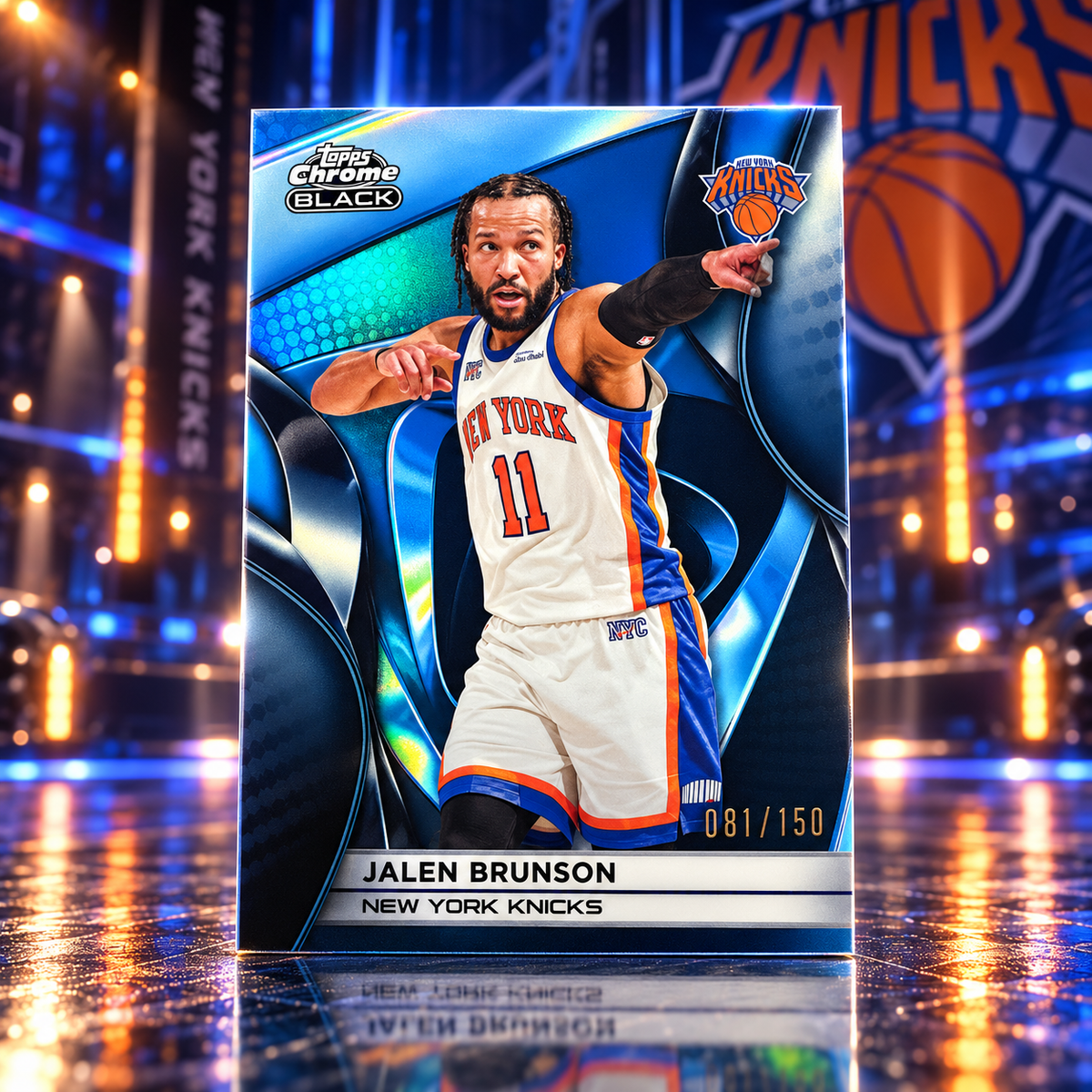 2025 Topps Chrome Black JALEN BRUNSON Blue Refractor /150 Knicks