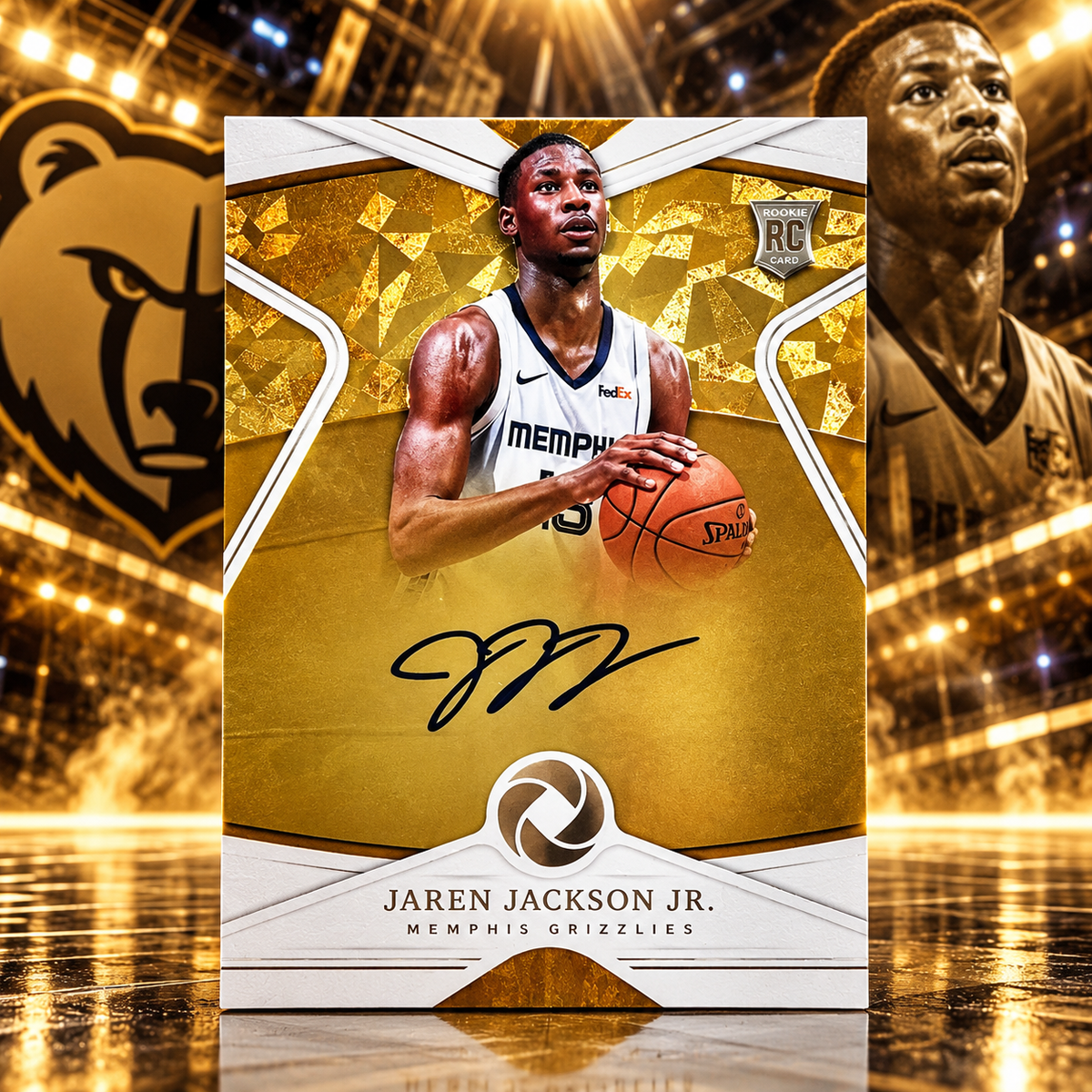 2018 Oppulence JAREN JACKSON JR. Rookie Auto Gold /10 On Card Auto Grizzlies (C)