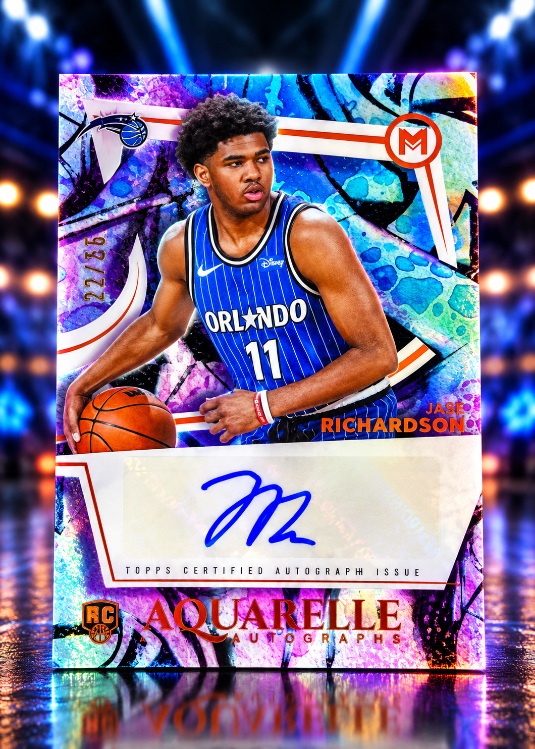 2025 Topps Motif JASE RICHARDSON Aquarelle Rookie Auto Orange Cadmium /25 Magic