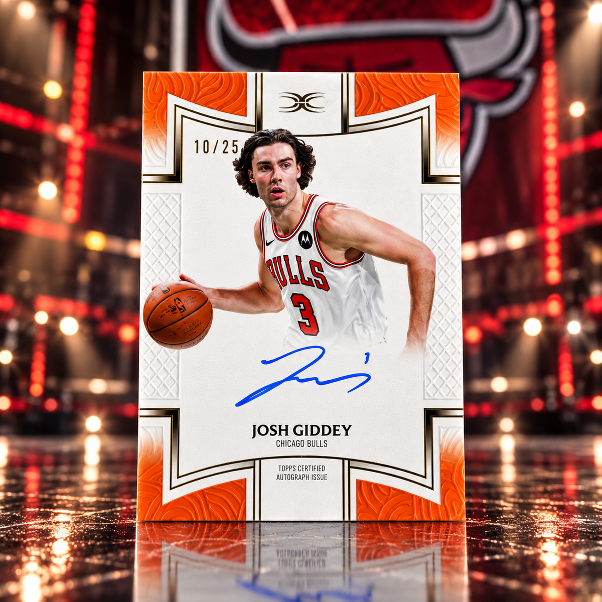 2025 Topps Definitive JOSH GIDDEY Auto Orange /25 On Card Bulls