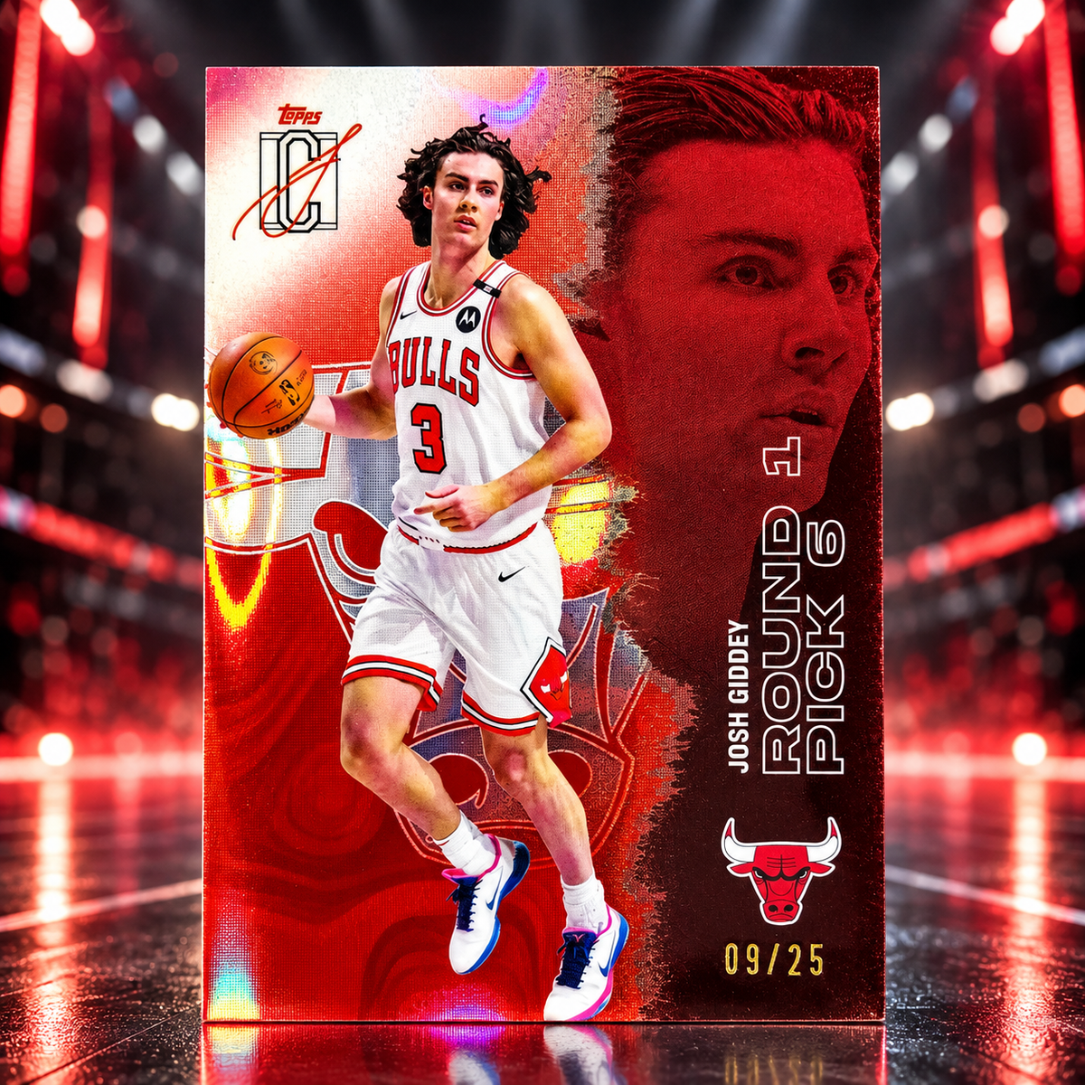2025 Topps Signature Class JOSH GIDDEY Red Lava /25 Bulls