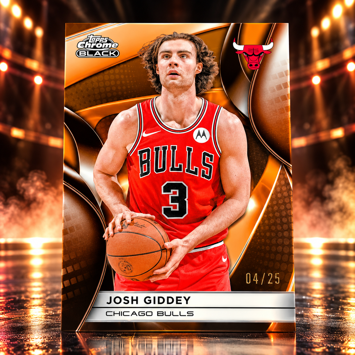 2025 Topps Chrome Black JOSH GIDDEY Orange Refractor /25 Bulls