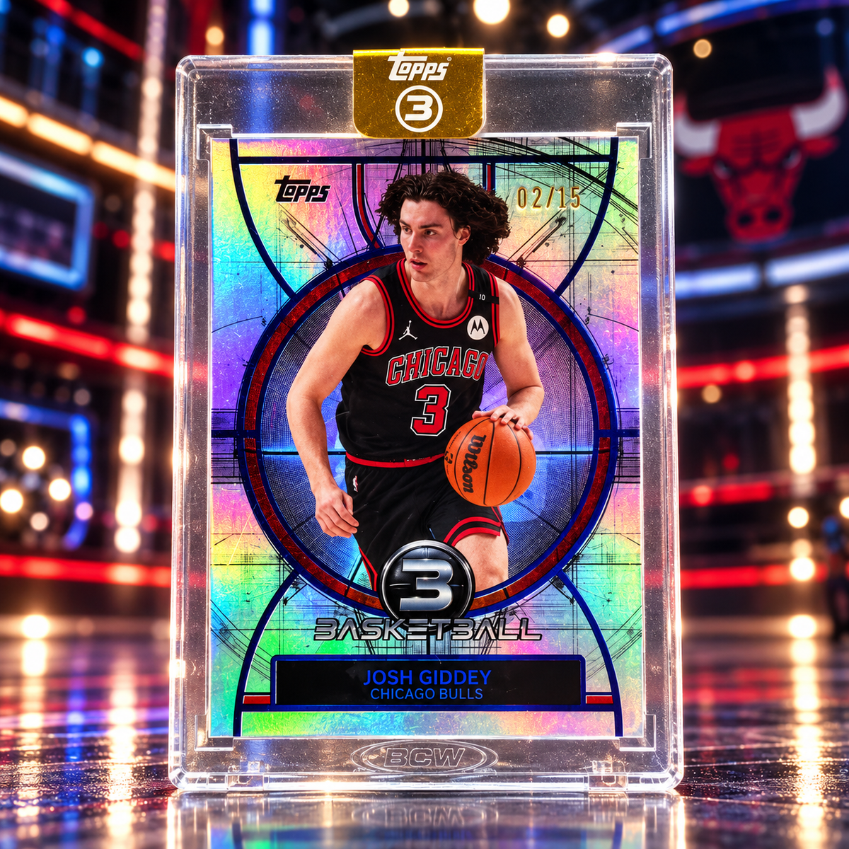 2025 Topps Three JOSH GIDDEY Blue 02/15 Uncirculated Bulls