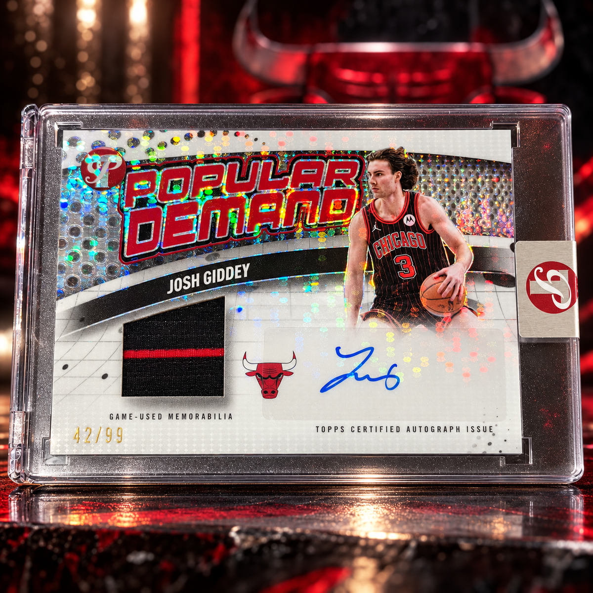 2025 Topps Pristine JOSH GIDDEY Patch Auto /99 Encased Bulls