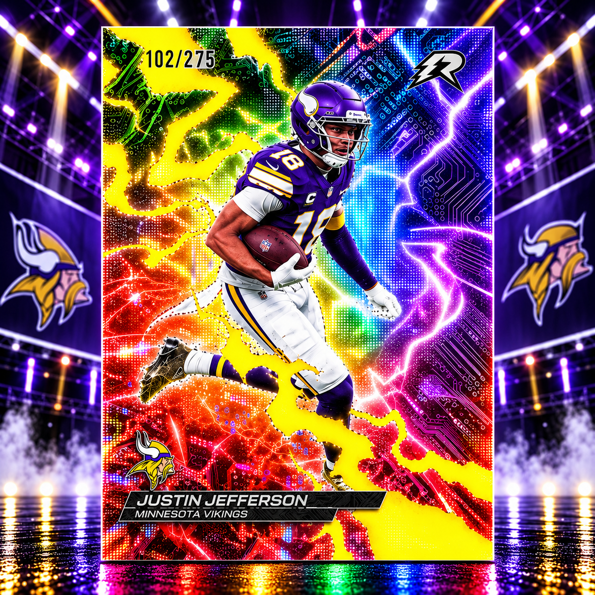 2025 Topps Resurgence JUSTIN JEFFERSON Circuit Breakers Yellow Surge /225 Vikings