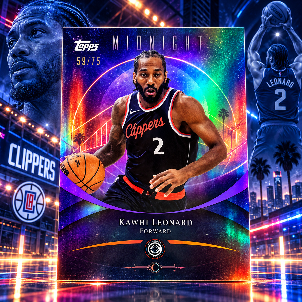 2025 Topps Midnight KAWHI LEONARD Dusk /75 Clippers ©
