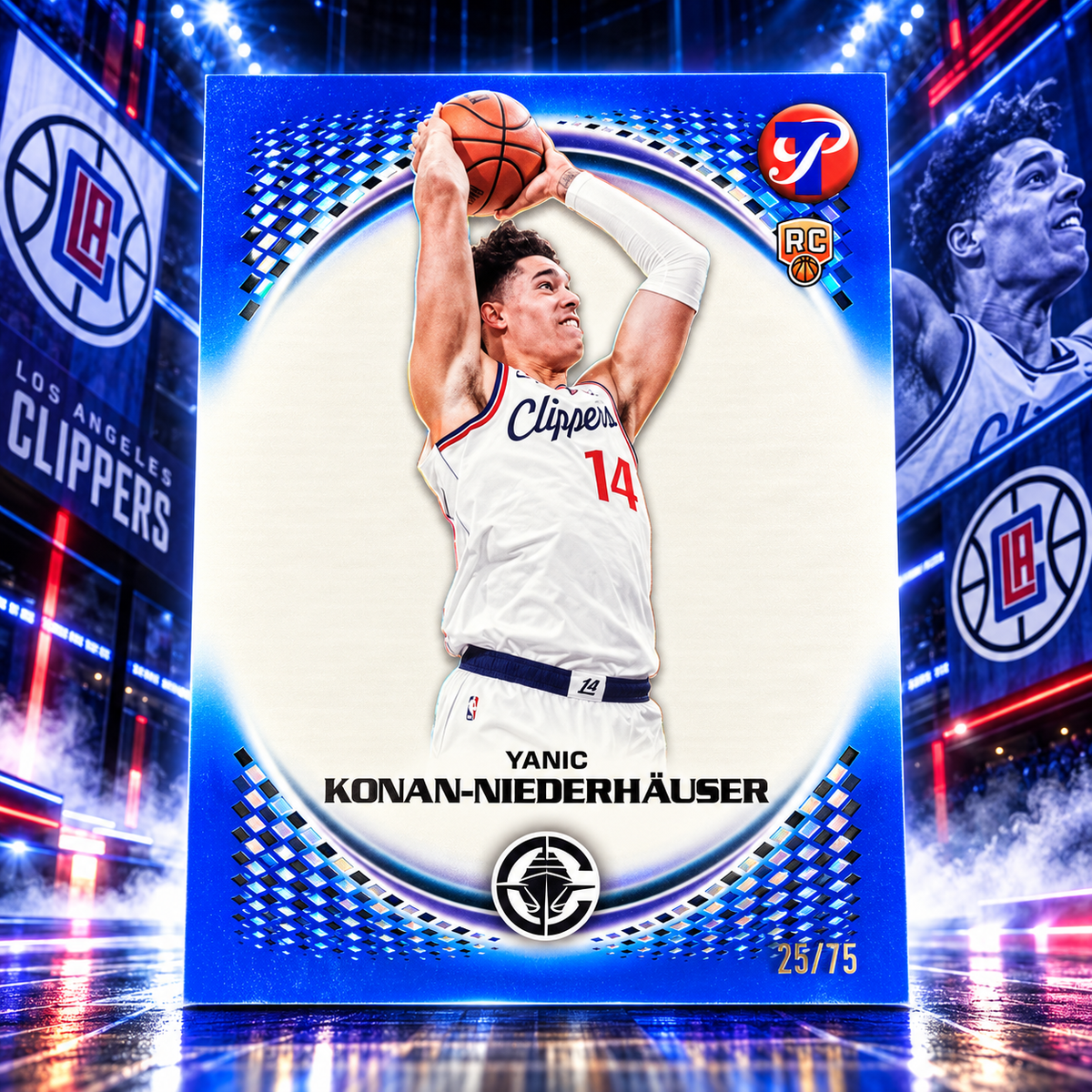 2025 Topps Pristine YANIC KONAN-NIEDERHAUSER True Blue Rookie /75 Clippers