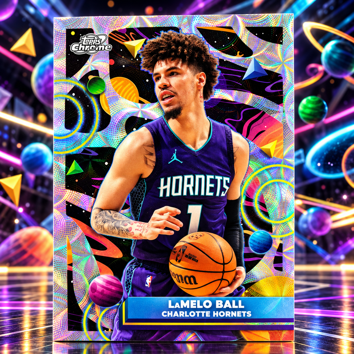2025 Topps Cosmic LaMELO BALL Nucleus Refractor SSP Hornets