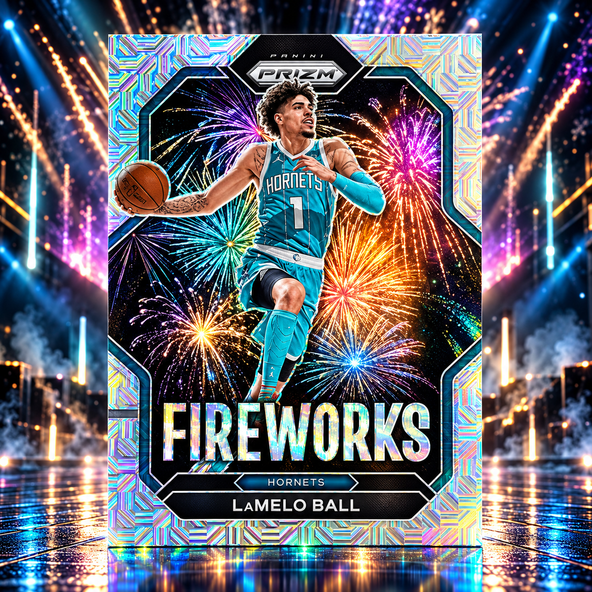 2022 Prizm LaMELO BALL Fireworks Mojo /25 Hornets