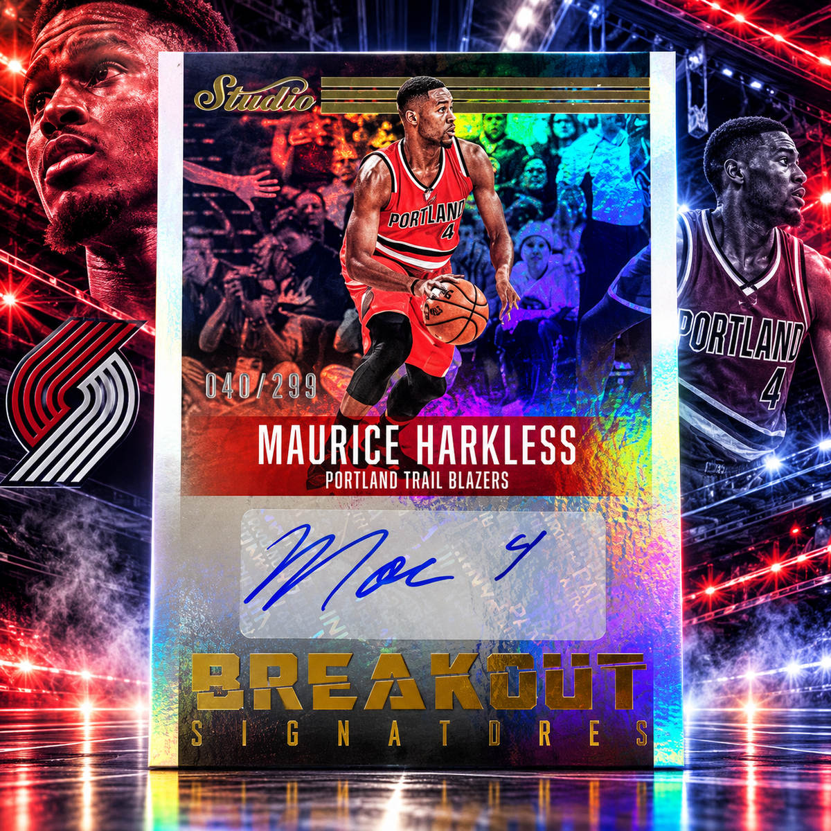 2016 Studio MAURICE HARKLESS Breakout Signatures Auto /299 Blazers ©