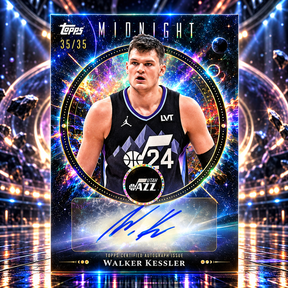 2025 Topps Midnight WALKER KESSLER Stroke of Midnight Winter Solstice Auto /35 Jazz