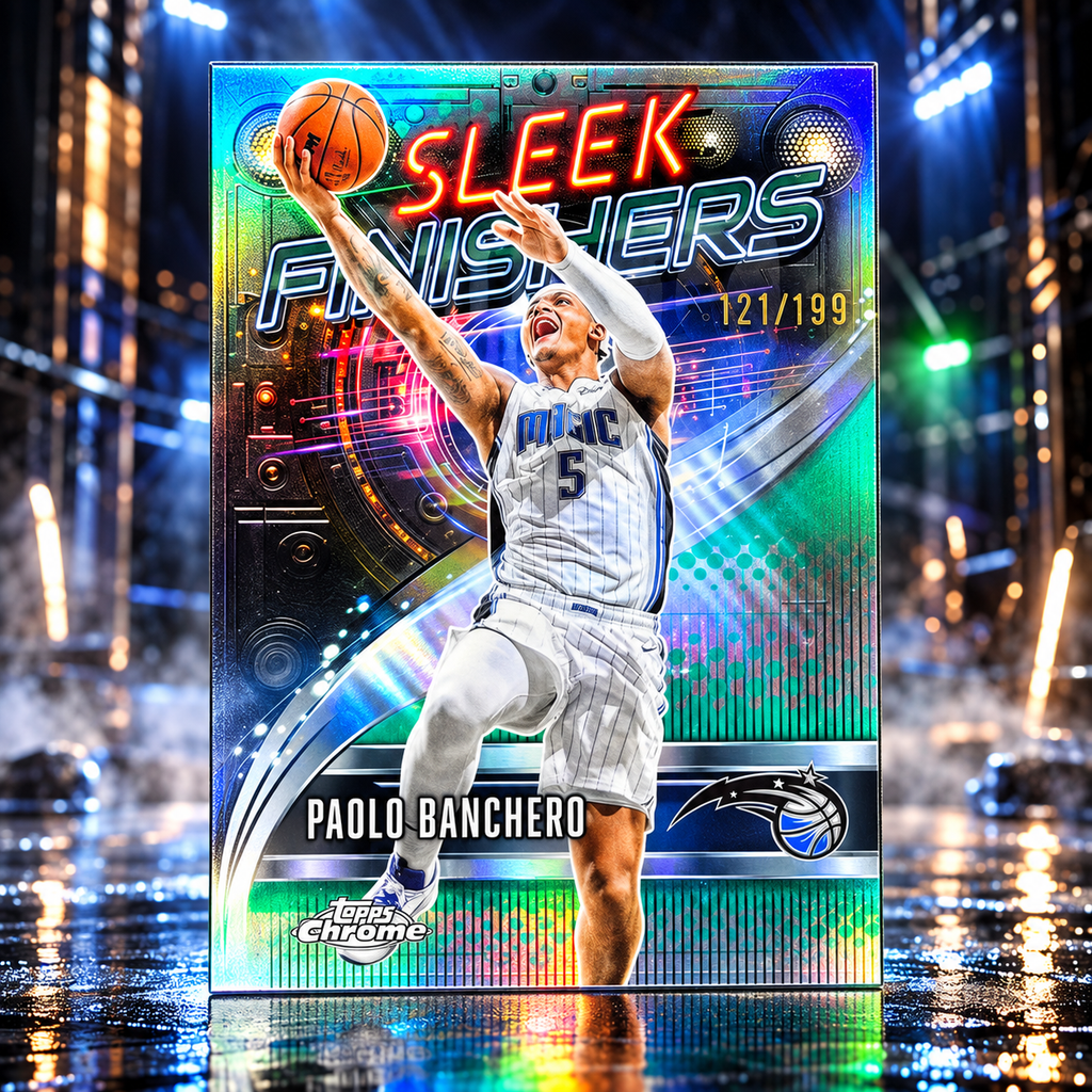 2025 Topps Chrome Update PAOLO BANCHERO Sleek Finishers Aqua /199 Magic