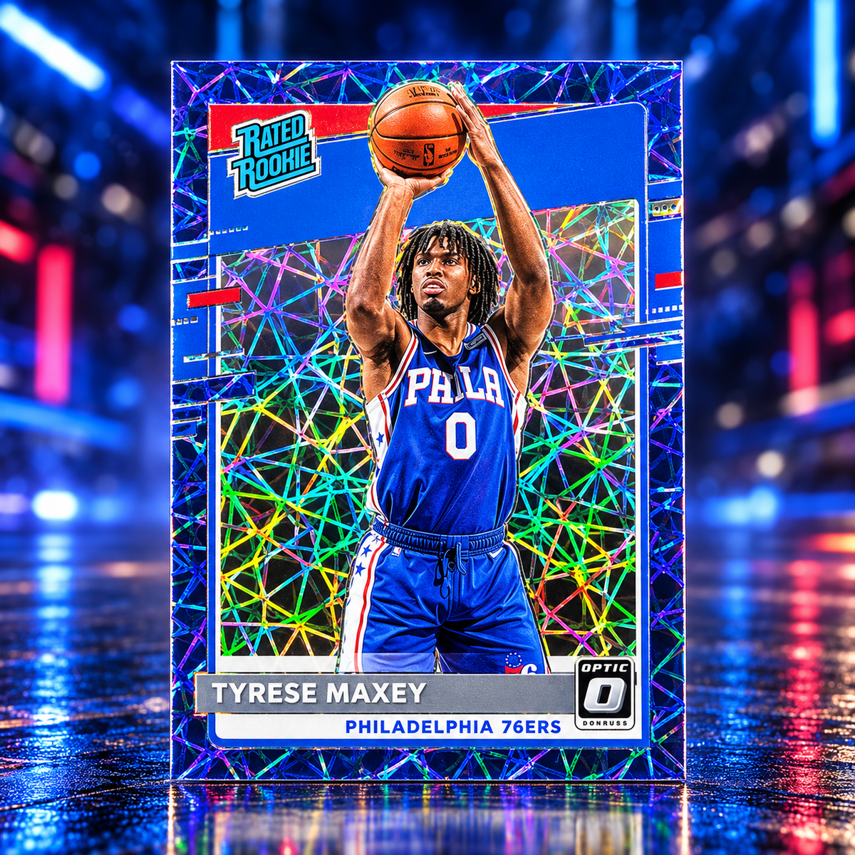 2020 Donruss Optic TYRESE MAXEY Rated Rookie Blue Velocity