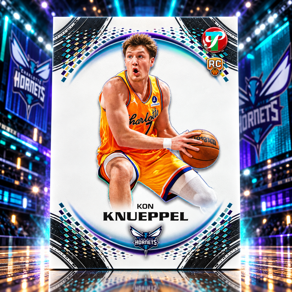 2025 Topps Pristine KON KNUEPPEL Paint The Arc Rookie Short Print Hornets