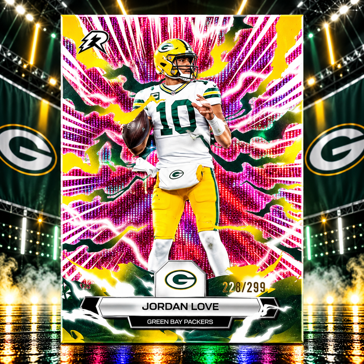 2025 Topps Resurgence JORDAN LOVE Pink Surge Refractor /299 Packers