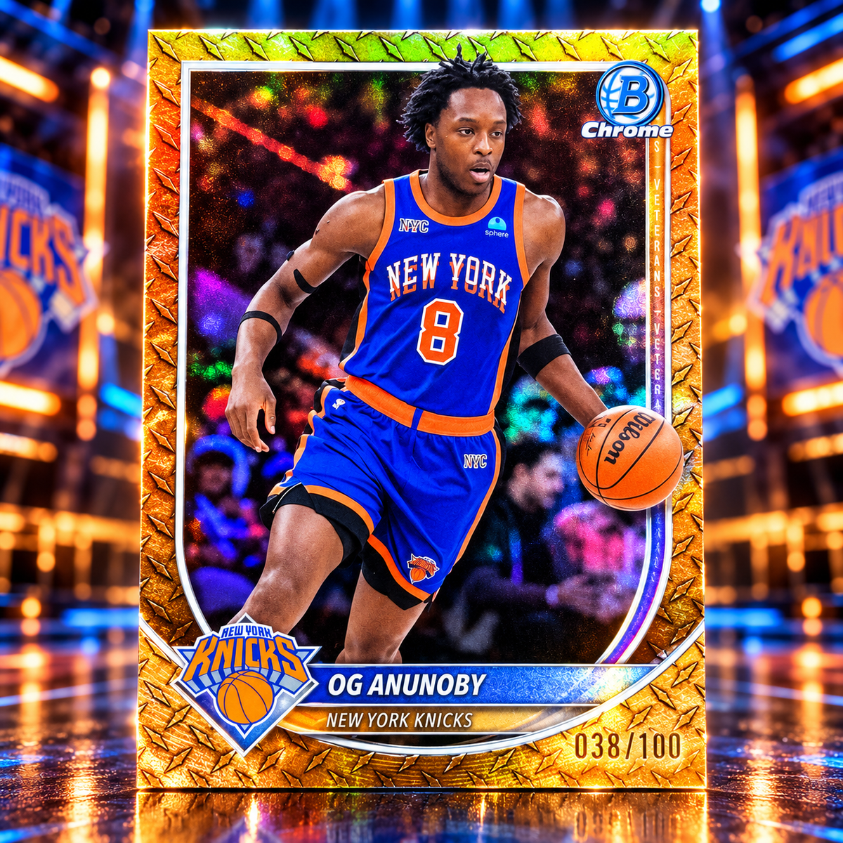 2025 Bowman Chrome OG ANUNOBY Steel Metal Refractor /100 Knicks