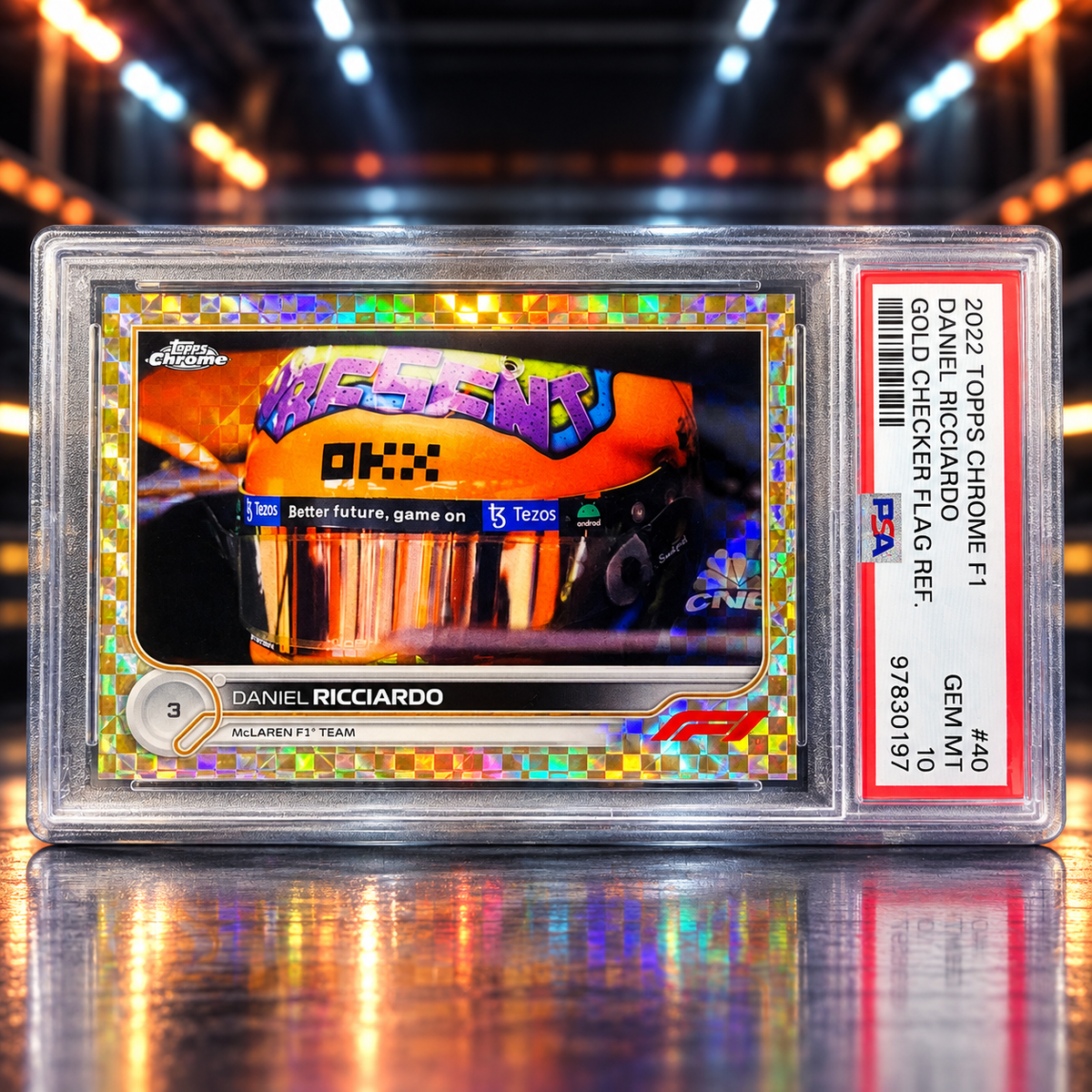 2022 Topps Chrome DANIEL RICCIARDO Gold Checkerflag /50 PSA 10