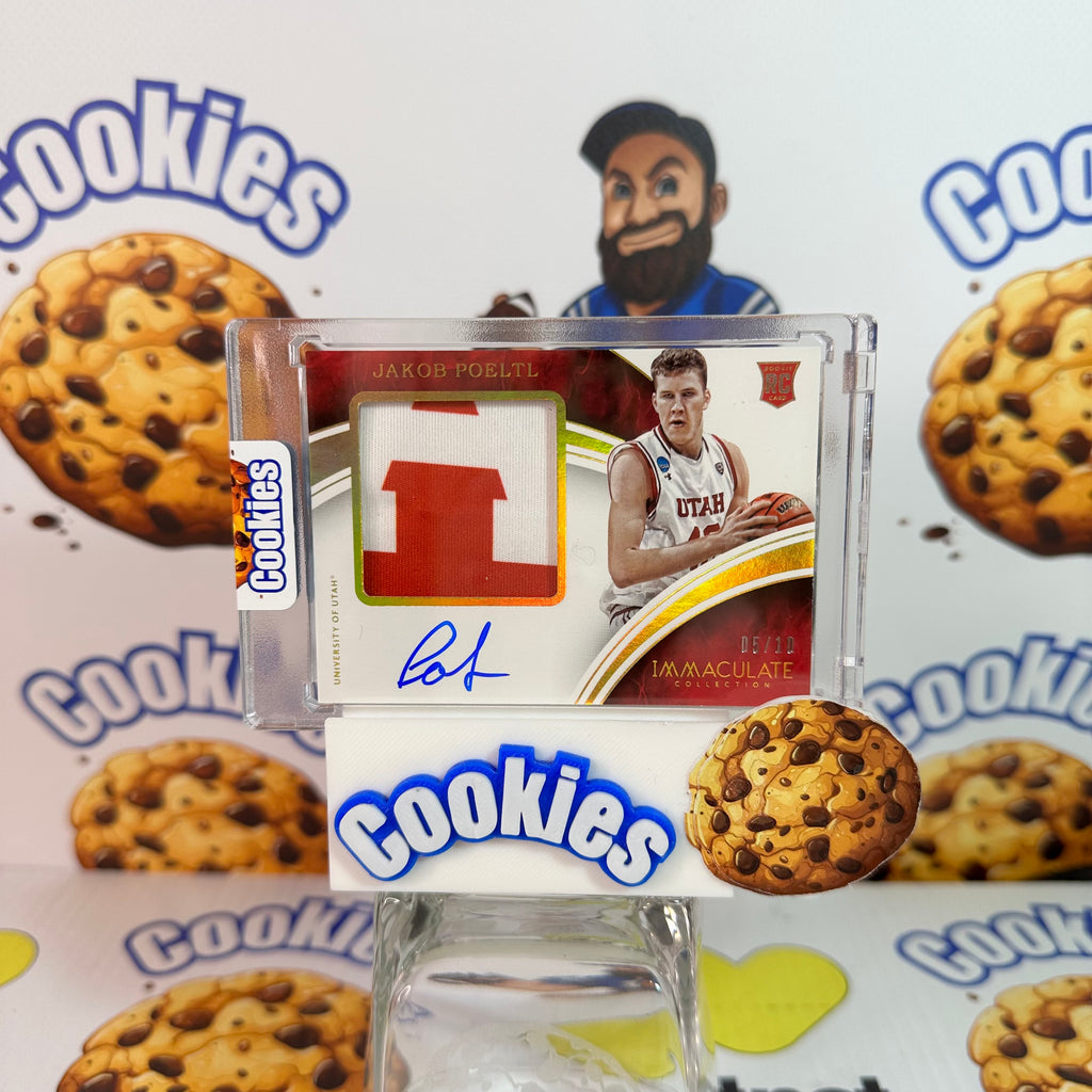 2016 Immaculate JAKOB POELTL RPA Gold /10 Player Worn On Card Utah (C)