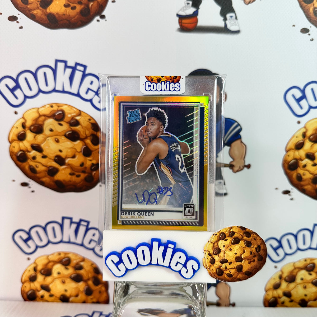 2025 Donruss Optic DERIK QUEEN Rated Rookie Gold Auto /10 Pelicans ©