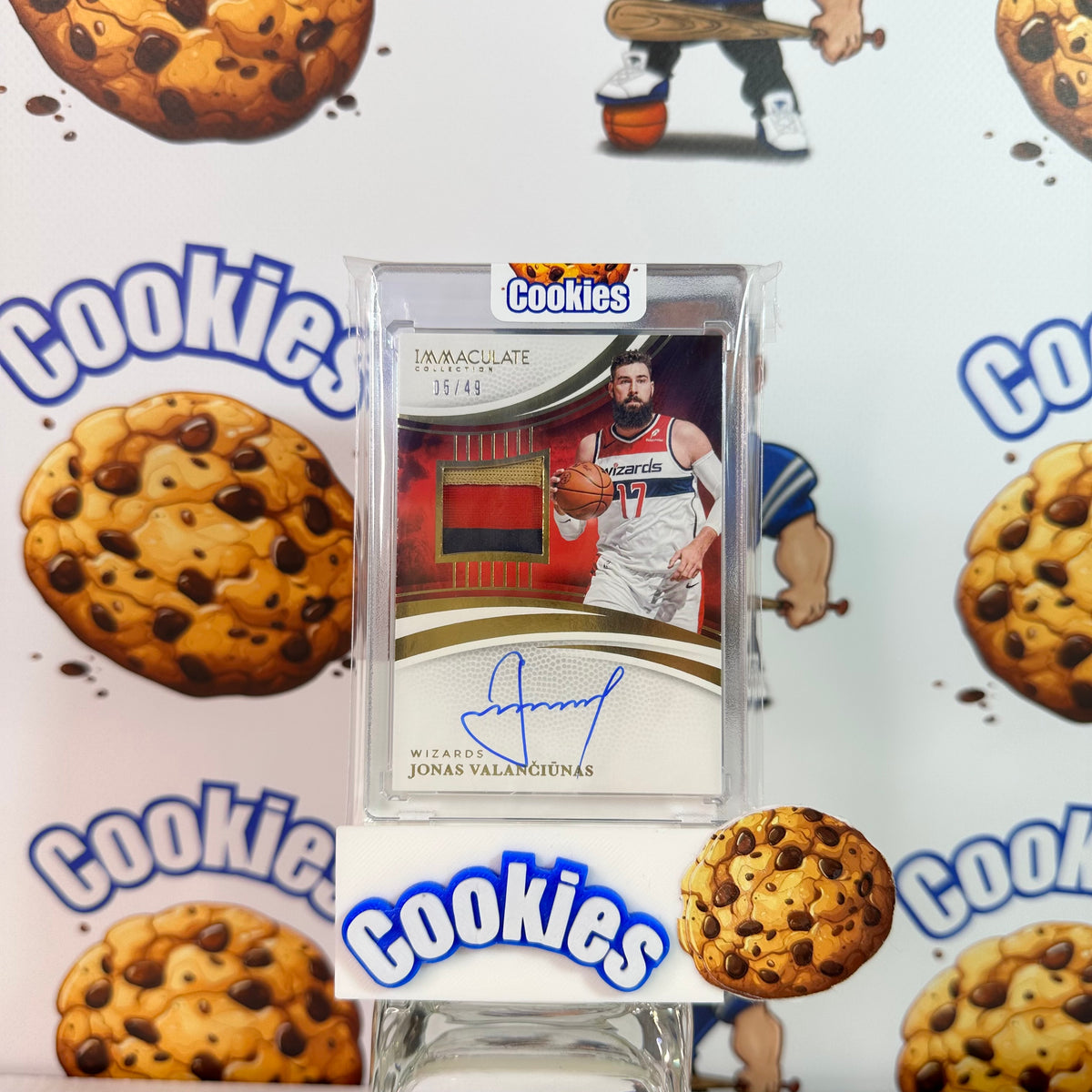 2024 Immaculate JONAS VALANCIUNAS Patch Auto /49 On Card Game Used Wizards ©
