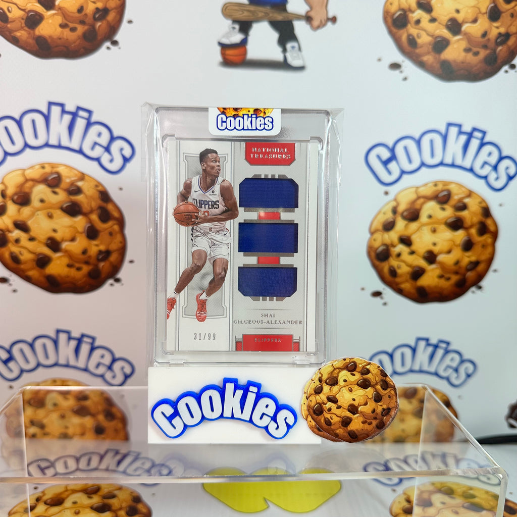 2018 National Treasures SHAI GILGEOUS-ALEXANDER Rookie Triple Patch /99 Player Worn Thunder (C)