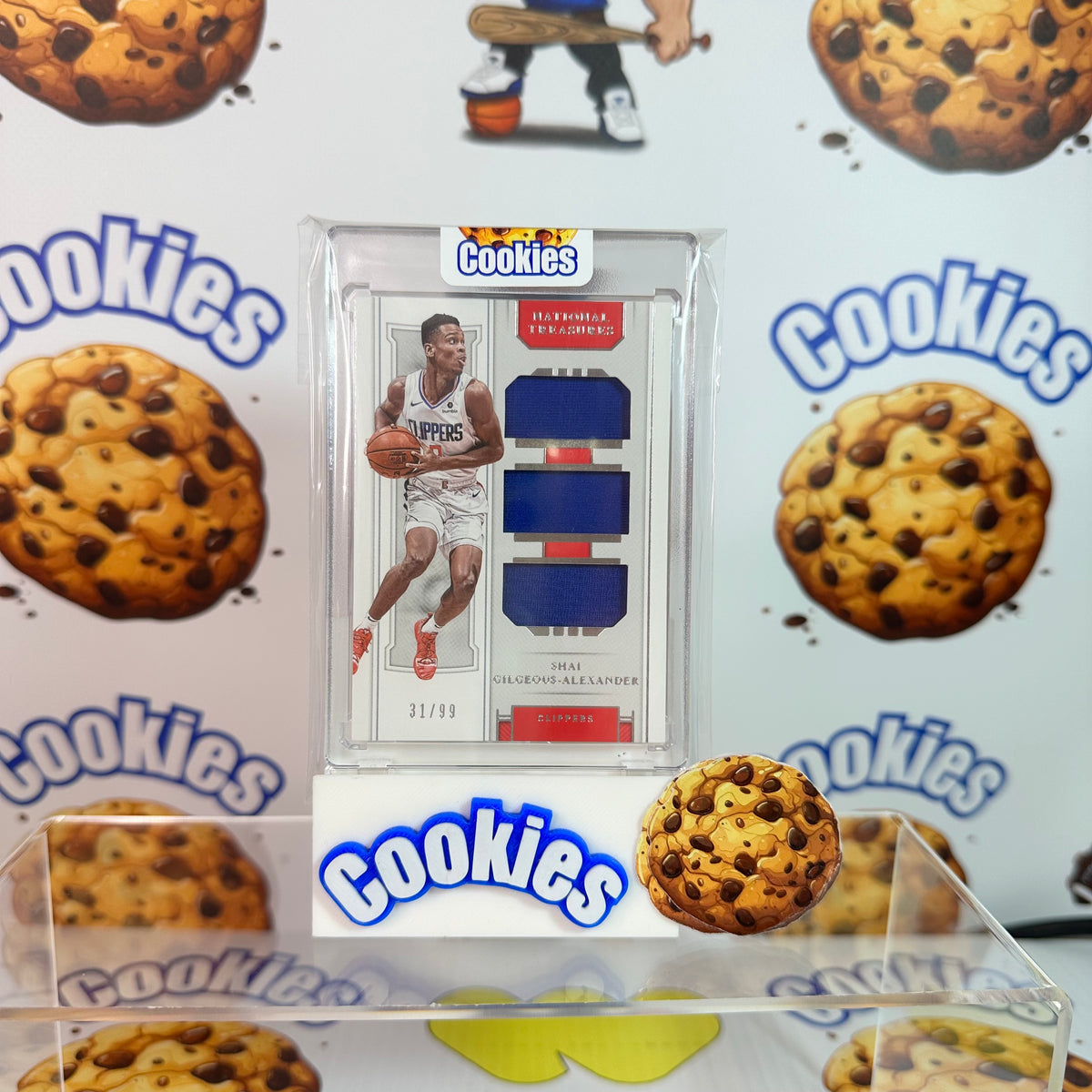 2018 National Treasures SHAI GILGEOUS-ALEXANDER Rookie Triple Patch /99 Player Worn Thunder (C)