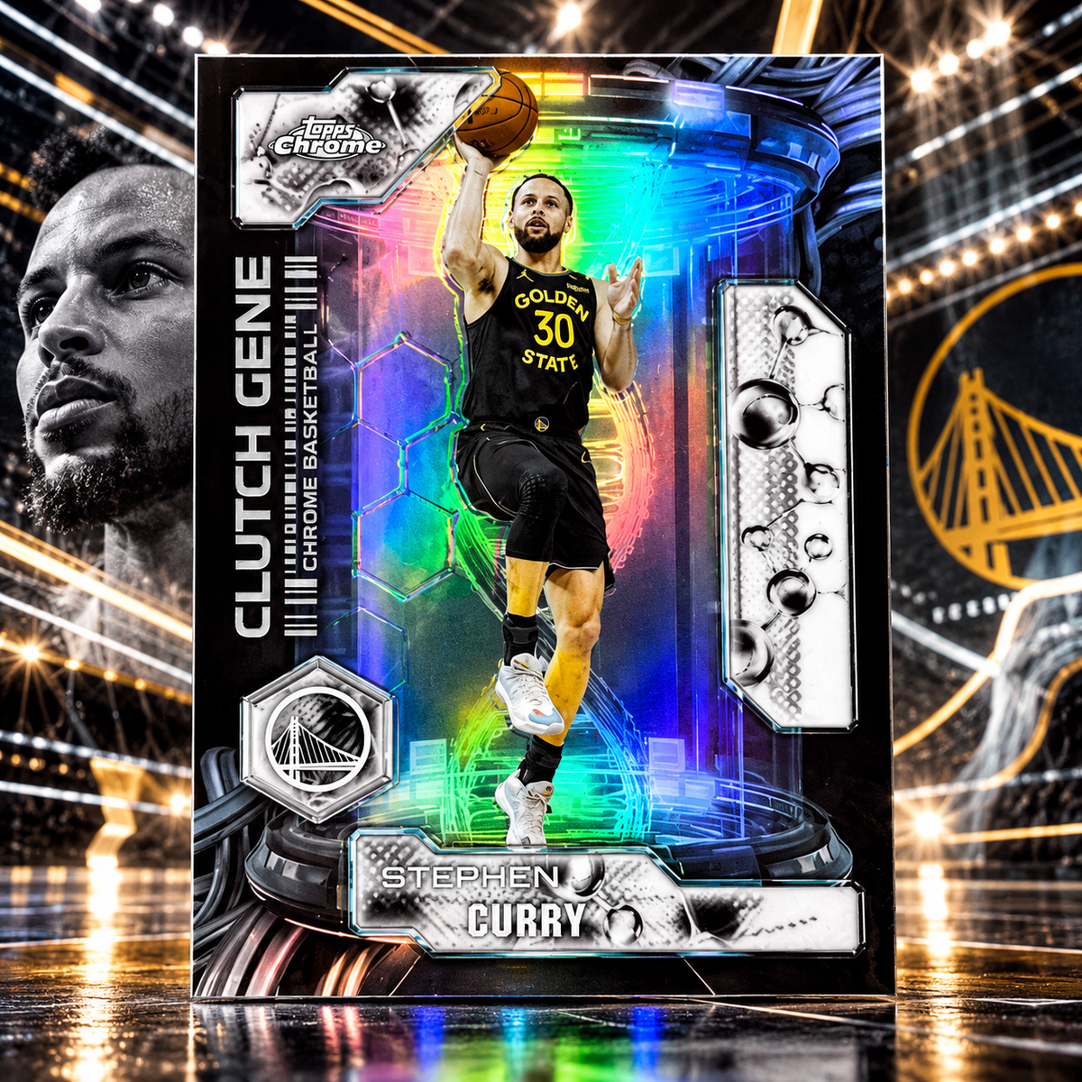2025 Topps Chrome Update STEPHEN CURRY Clutch Gene Refractor Warriors