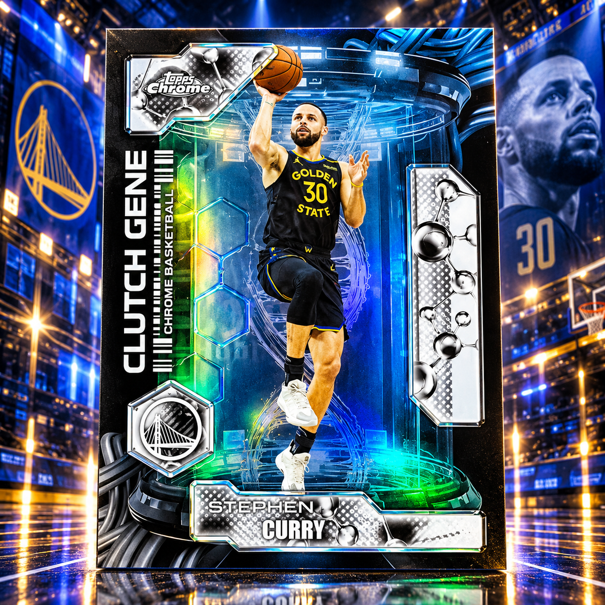 2025 Topps Chrome Update STEPHEN CURRY Clutch Gene Refractor Warriors